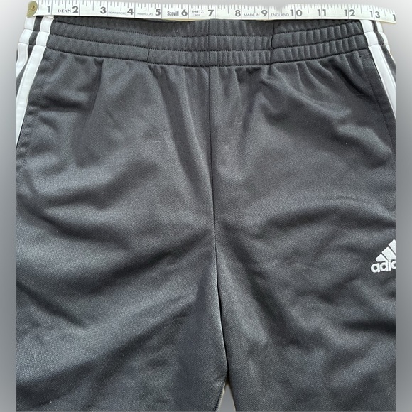 Adidas Athletic Sweatpants Black w/ White Stripes Girls Size 14/16 L EUC - Picture 5 of 8
